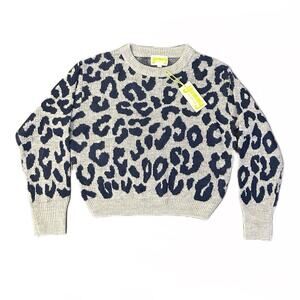 Women's Yummy Sweater Co. Leopard Easy‎ Crewneck Sweater Size M NWT